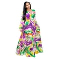 thumbnail image 1 of Womens Maxi Dress Boho Chiffon Floral Printed V-Neck Long Dresses Casual Floral Print Long Maxi Dress Plus Size Plain Party Outfits, 1 of 2