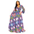 thumbnail image 1 of Womens Maxi Dress Boho Chiffon Floral Printed V-Neck Long Dresses Casual Floral Print Long Maxi Dress Plus Size Plain Party Outfits, 1 of 2