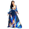 thumbnail image 1 of Womens Maxi Dress Boho Chiffon Floral Printed V-Neck Long Dresses Casual Floral Print Long Maxi Dress Plus Size Plain Party Outfits, 1 of 2