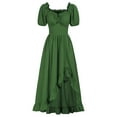 thumbnail image 1 of Womens Maxi Dress Casual Short Sleeve Vintage Loose Long Dresses Ladies Dress Green XL, 1 of 5