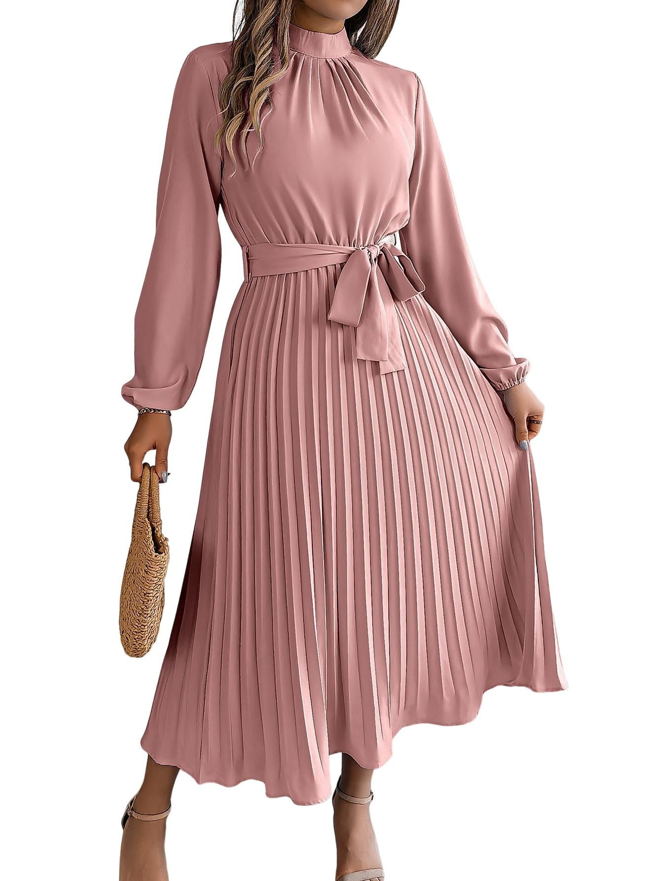 LAJIOJIO Women's Deep V-Neck Maxi Dress: Puff Long Sleeve Evening Gown For Wedding Guest