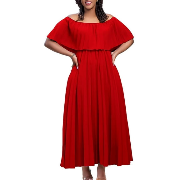 Womens Maxi Dress Off Shoulder Boho Beach Long Dresses Party Dresses Maxi Dress
