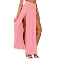 thumbnail image 1 of Womens Maxi Long Skirts Ladies Basic Two Side Slit Summer Casual Beach Holiday Pink Skirt S, 1 of 5
