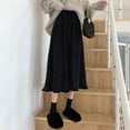 thumbnail image 1 of Womens Maxi Skirt Casual Flowy Elastic High Waist Long Skirts with Pockets Black M, 1 of 9