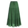thumbnail image 1 of Womens Maxi Skirts, Elastic High Waist A-Line Tiered, Long Flowy Skirts, Casual Beach & Vacation Wear, 1 of 8