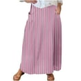 thumbnail image 1 of Womens Maxi Skirts Elastic High Waist Graphic Print Skirts Casual Vocation Holiday Skirts with Pockets, 1 of 4