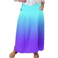 thumbnail image 1 of Womens Maxi Skirts Elastic High Waist Graphic Print Skirts Casual Vocation Holiday Skirts with Pockets, 1 of 4
