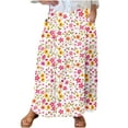 thumbnail image 1 of Womens Maxi Skirts Elastic High Waist Graphic Print Skirts Casual Vocation Holiday Skirts with Pockets, 1 of 4