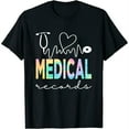 thumbnail image 1 of Womens Medical Records Tiedye World Health Day Short Sleeve T-Shirt Black Small, 1 of 5