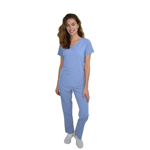 Womens Medical Scrub Set GT 4FLEX Vneck Top and Pant-Ceil-Small