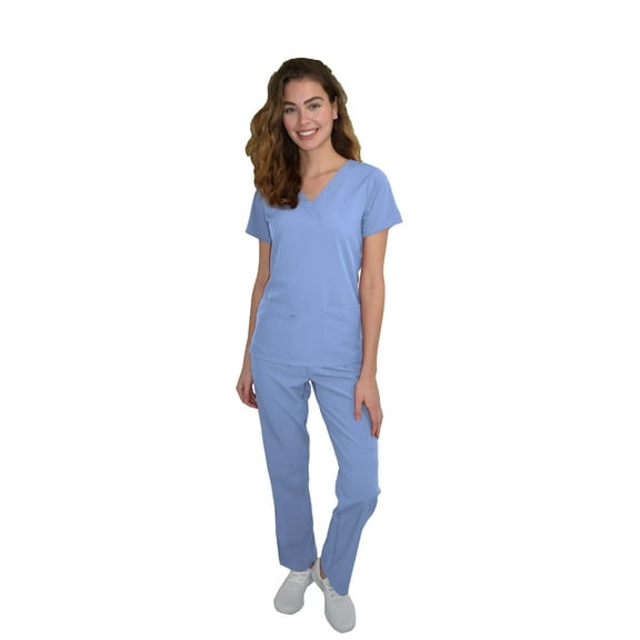 Womens Medical Scrub Set GT 4FLEX Vneck Top and Pant-Ceil-X-Large