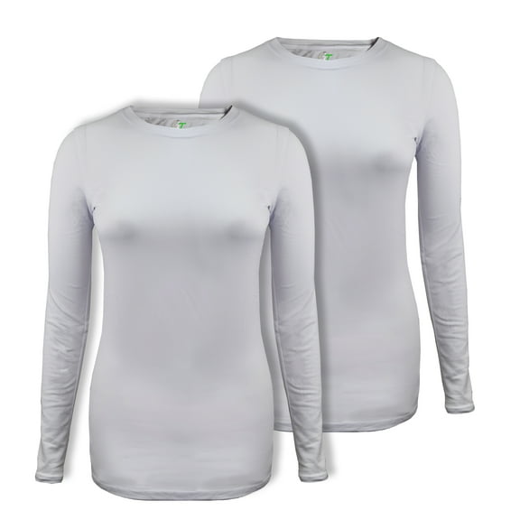 Womens Medical Underscrub T-Shirt GT Performance Long Sleeve Tee-2 PACK-White/White-XX-Large