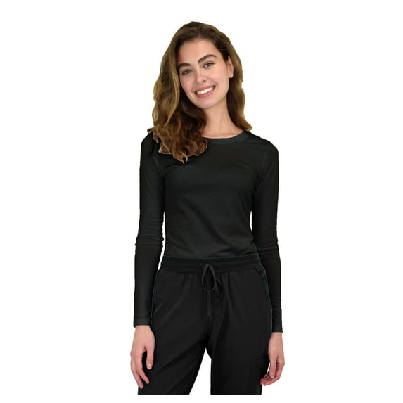 Womens Medical Underscrub T-Shirt GT Performance Long Sleeve Tee-Black-Medium