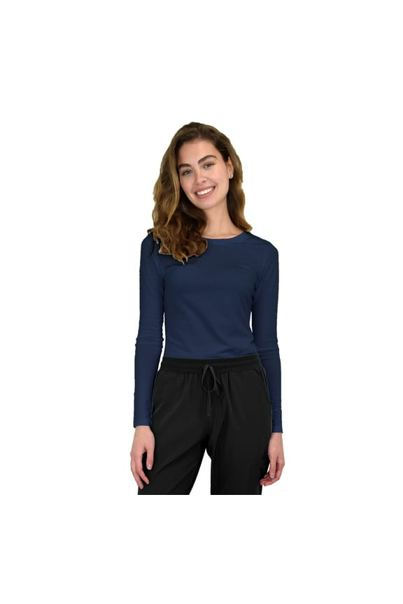 Womens Medical Underscrub T-Shirt GT Performance Long Sleeve Tee-Indigo-Medium