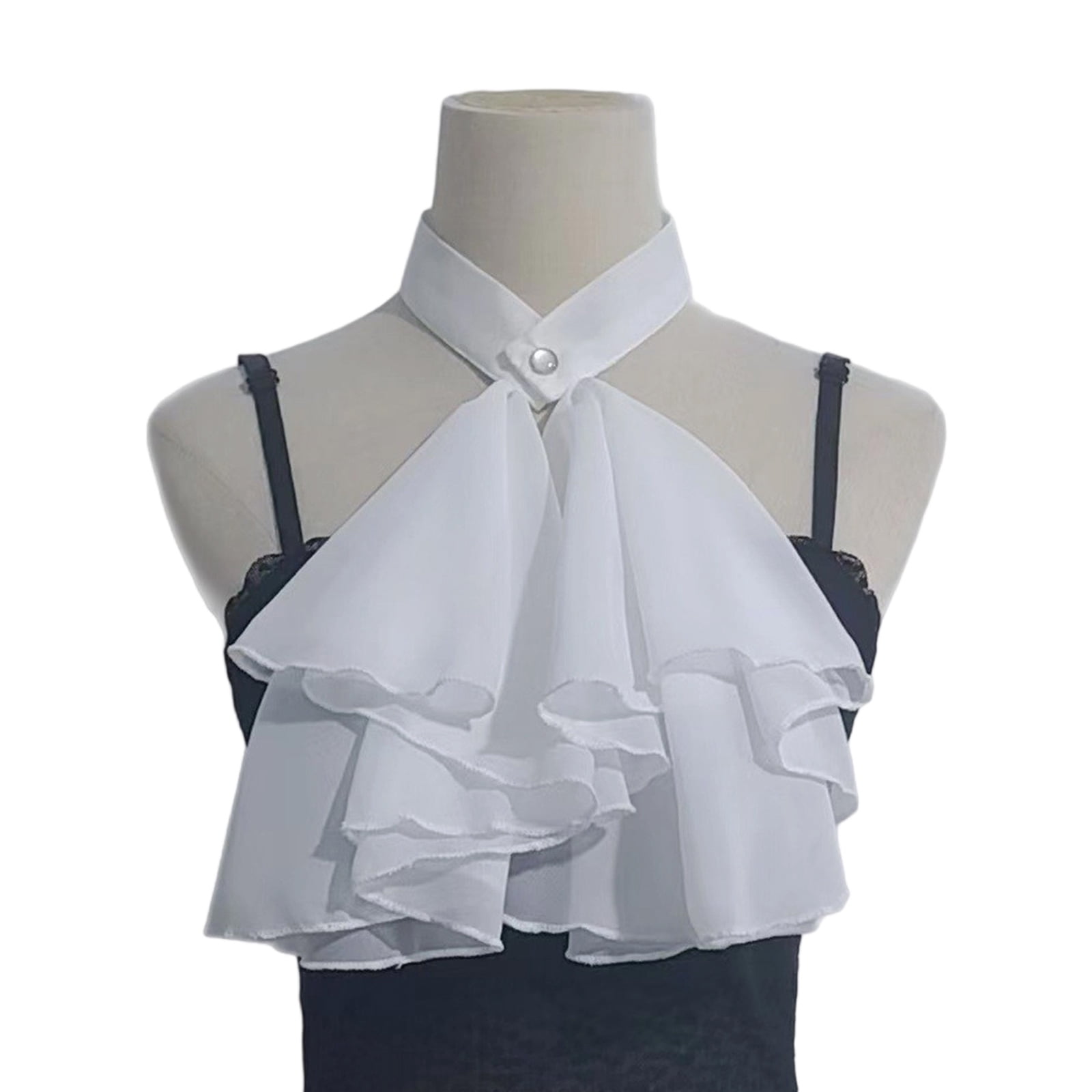 Womens Medieval Layered Ruffle Jabot Necktie Victorian Colonial ...
