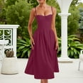 thumbnail image 1 of Womens Medieval Midi Dresses Cocktail Wedding Guest Homecoming Spaghetti Strap V-Neck Comfy Nice Soft Fashion Grace Elegant Temperament Formal Dressy for Spring Summer Fall, 1 of 9
