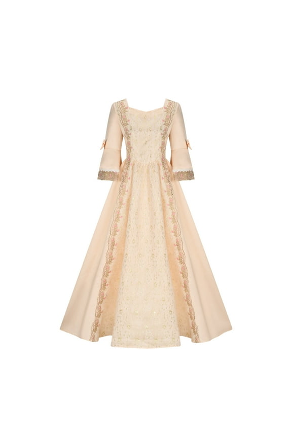 Womens Medieval Rococo Party Dress Renaissance Victorian Costumes Long Evening Dress Cosplay Retro Ball Gown
