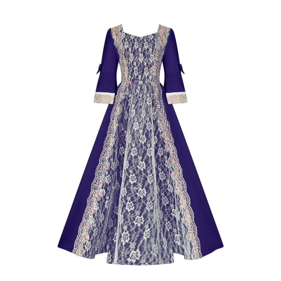 Womens Medieval Rococo Party Dress Renaissance Victorian Costumes Long Evening Dress Cosplay Retro Ball Gown