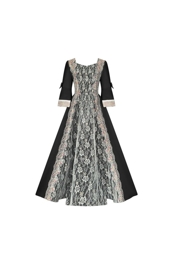 Womens Medieval Rococo Party Dress Renaissance Victorian Costumes Long Evening Dress Cosplay Retro Ball Gown