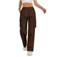 thumbnail image 1 of Womens Medium Waist Baggy Elastic Sweatpants Casual Fleece Long Pants with Pockets, 1 of 9