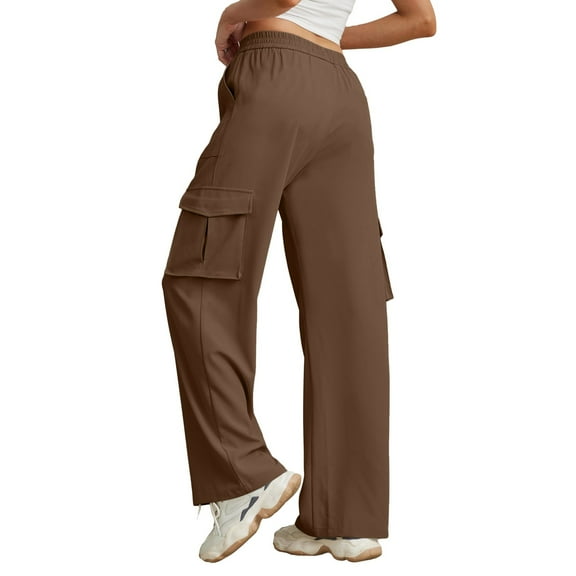 Womens Medium Waist Baggy Elastic Waist Sweatpants Casual Fleece Long Pants with Pockets Gyujnb,Size:S