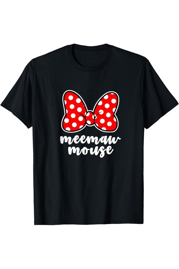 Womens Meemaw Mouse Family Vacation Bow T-Shirt, Unisex T-Shirt