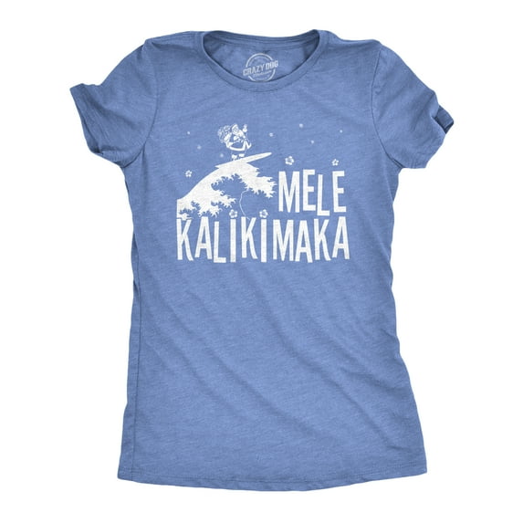 Womens Mele Kalikimaka T Shirt Funny Surfing Hawaiian Christmas Santa Tee Womens Graphic Tees