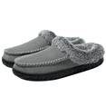 thumbnail image 1 of Womens Memory Foam House Slippers Fluffy Moccasins Faux Fur Lining Bedroom Shoes Indoor Outdoor Grey, Size 5-5.5, 1 of 6