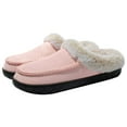 thumbnail image 1 of Womens Memory Foam House Slippers Fluffy Moccasins Faux Fur Lining Bedroom Shoes Indoor Outdoor Pink, Size 6-7, 1 of 6