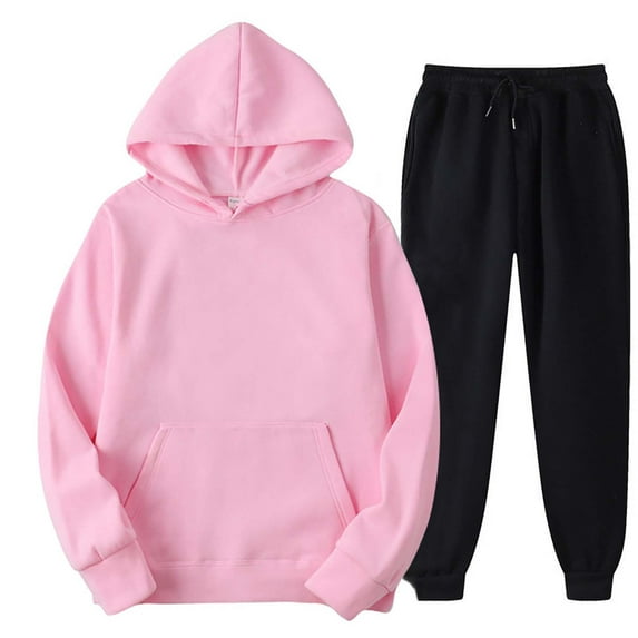 Womens Men 2 Piece Outfits Long Sleeve Hoodies Pullover Sweatshirts Fashion Jogger Sweatsuit Sweatpants Tracksuit Sets