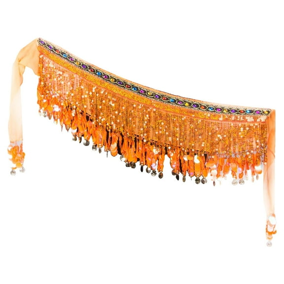 Womens Men Belt Fashion Carnival Sequin Tassel Waist Chain Hip Scarf Performance Waist Cover Belts