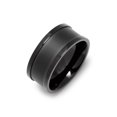 thumbnail image 1 of Womens Men's Matte Black Center Ring, Ring Size 9, 1 of 4