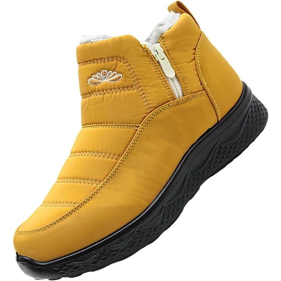 Womens Men‘s Winter Snow Boots Women Ankle Booties Warm Plush Lined Waterproof Insulated Slip On Outdoor Shoes