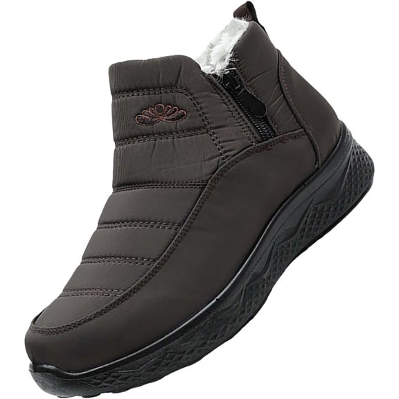 Womens Men‘s Winter Snow Boots Women Ankle Booties Warm Plush Lined Waterproof Insulated Slip On Outdoor Shoes