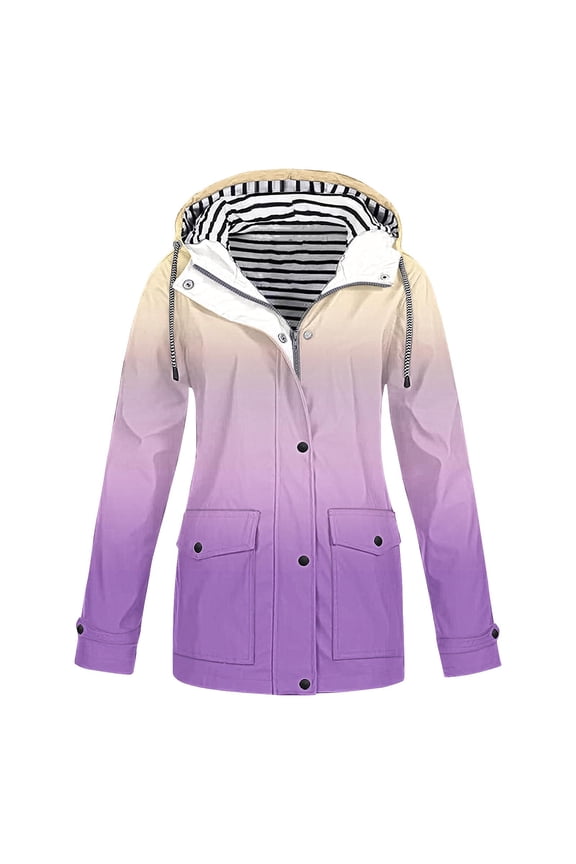 Womens and Men winter jacket Women Casaul Solid Jackets Outdoor Plus Size Drawstring Zipper Hooded Raincoat Windproof Tops Coat With Pocket Gift for Women and Men