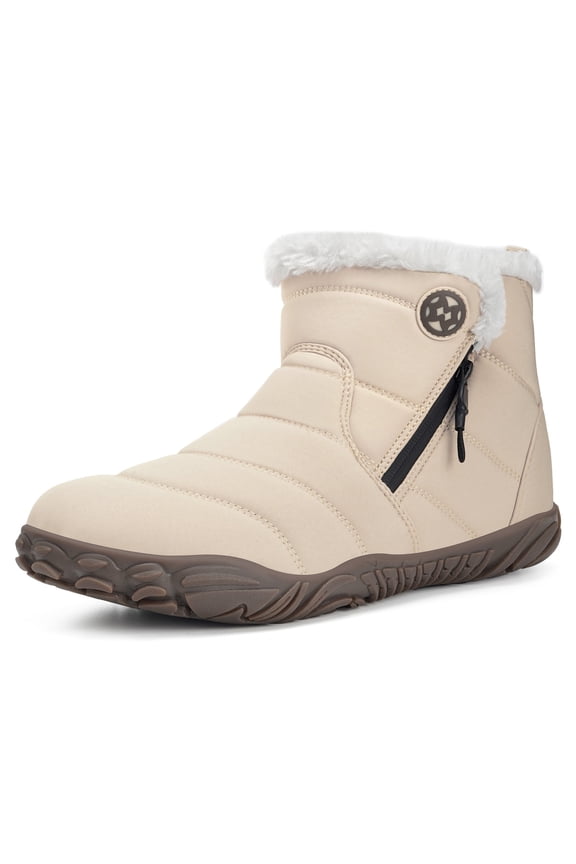 Womens Mens Barefoot Boots Shoes Winter Snow Boots Warm Ankle Booties Zero Drop Sole Wide Toe Box Fur Lined Outdoor Sneakers,39