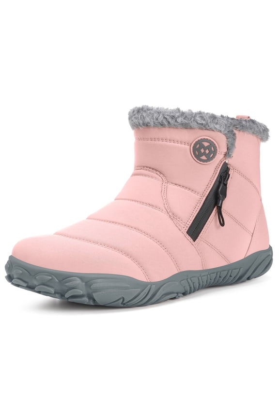 Womens Mens Barefoot Boots Shoes Winter Snow Boots Warm Ankle Booties Zero Drop Sole Wide Toe Box Fur Lined Outdoor Sneakers,41