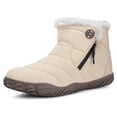 thumbnail image 1 of Womens Mens Barefoot Boots Shoes Winter Snow Boots Warm Ankle Booties Zero Drop Sole Wide Toe Box Fur Lined Outdoor Sneakers,46, 1 of 5