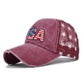 thumbnail image 1 of Womens Mens Baseball Cap USA Letter Embroidery Washed Cotton Breathable Mesh Side Adjustable Fit Baseball Cap Trucker Hat Hip-Hop Hat Sun Hat 4th of July Accessories, 1 of 3