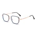 thumbnail image 1 of Womens Mens Blue Light Blocking Reading Glasses Metal Rectangle Readers Presbyopic Glasses, 1 of 3