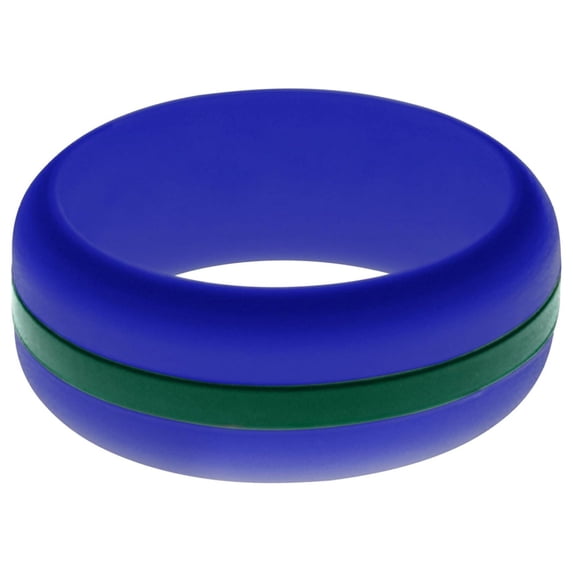 Womens Mens Blue Silicone Ring - Changeable Color Bands - Many Colors - Safe, Durable, Everyday Wear Wedding Band - 1 Ring - Sizes 4-16