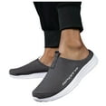 thumbnail image 1 of Womens Mens Breathable Mesh Slip on Mules Walking Sneakers Open Back Knit Non Slip Flats Shoes, 1 of 4