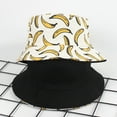 thumbnail image 1 of Womens Mens Bucket Hat Double Sided Wear Banana Printed Fisherman Hat Sun Protection Outdoors Cap Unisex, 1 of 6