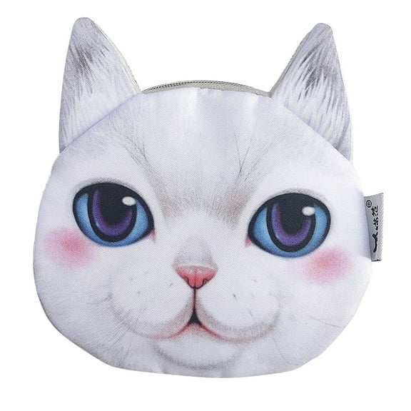 Womens Mens Cartoon Cute Animal Face Hand Bags with Zipper Closure Small Coin Money Purse Wallet