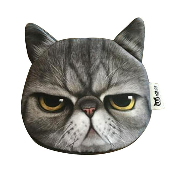 Womens Mens Cartoon Cute Animal Face Hand Bags with Zipper Closure Small Coin Money Purse Wallet