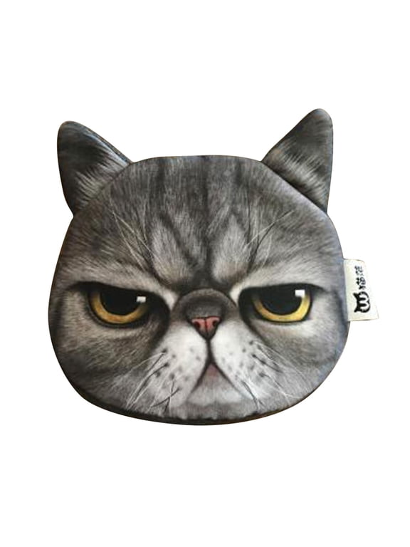 Womens Mens Cartoon Cute Animal Face Hand Bags with Zipper Closure Small Coin Money Purse Wallet