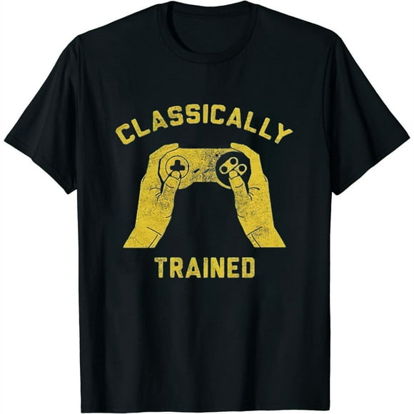Womens Mens Classically Trained T Shirt Funny Gaming Gift Nerd Gamer Retro Geek Tee Black 2X-Large