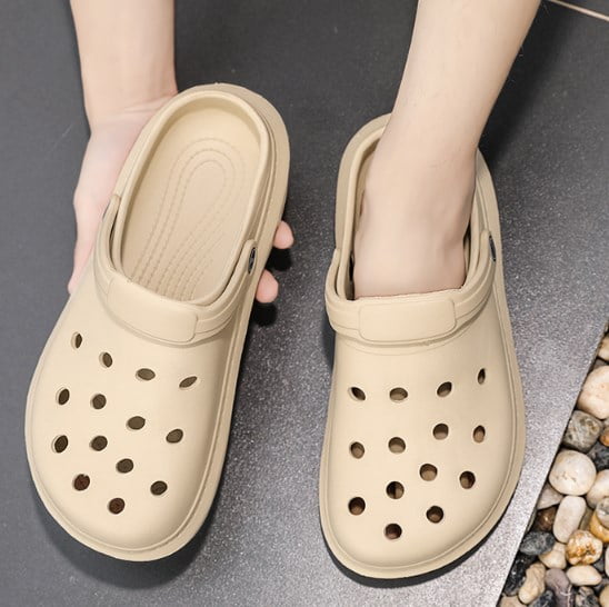 Garden Shoes Slippers Men Outdoor Anti-skid Thick Bottomed Slippers 2023 Summer Women Big Head Hole Shoes Sandals - Men's Slippers