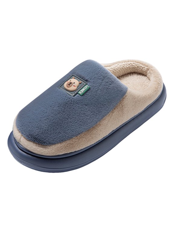 Womens Mens Comfy Platform Slippers Cute Cartoon Fuzzy Cloud Bedroom House Memory Foam Shoes for Indoor Outdoor