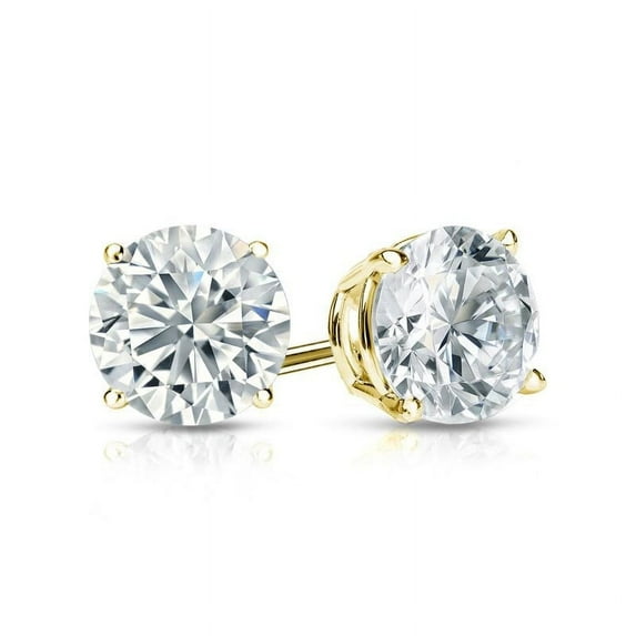 Womens Mens Earrings Lab Created Diamond Stud Earrings in 14k Yellow Gold Finish